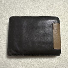 Timberland Brown Genuine Leather Wallet Bifold Card Holder ID bag