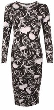 WOMENS LADIES LONG SLEEVE MIDI