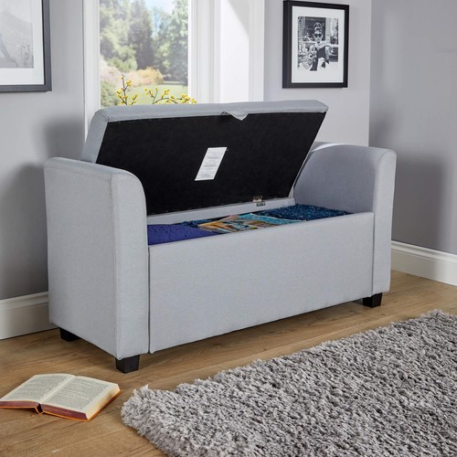 Ottoman window seat linen grey - ottoman,