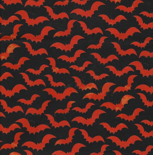 Windham fabrics orange bats - orange, on