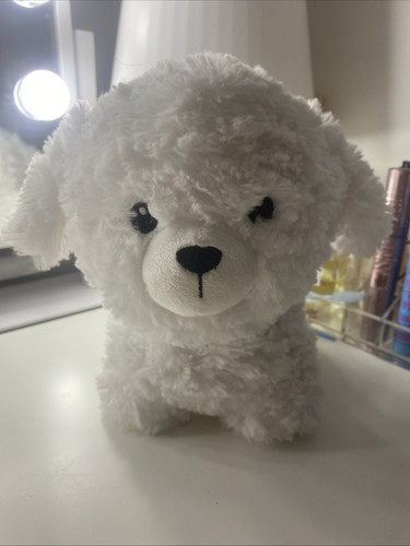 White fluffy cute puppy plush - cute,