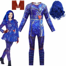 Descendants Evie Mal Book Day Costume Kids Cosplay Jumpsuits Gloves Wig Outfits