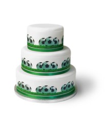 A4 Edible Decor Icing Sheet Football Sport Themed Ribbon Border Edge Cake Topper