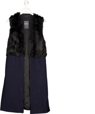 ZARA Navy Blue Long Faux Fur