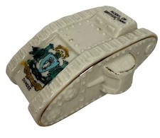 Antique Willow Art China WW1 British Tank Dundee Crest