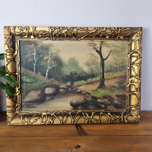 Antique framed oil painting - antique,