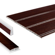 Hollow Soffit Board Rosewood 5m UPVC Tongue and Groove Cladding Sheet 300mm x 5m