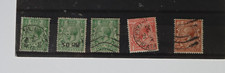 GB  Halfpenny Green 1921 KGV Penny Red Haywards Heath Three Halfpence  Stamp x 5