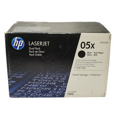 HP 05X Black Toner Cartridge Dual Pack CE505XD Genuine Original Color Laserjet