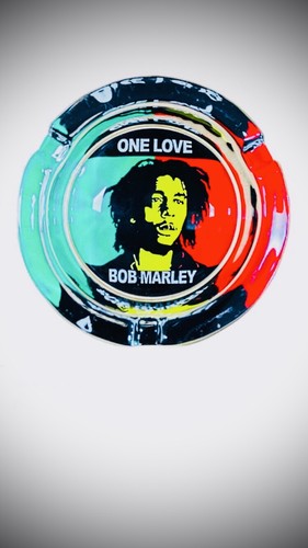 Bob marley glass ashtray - glass,