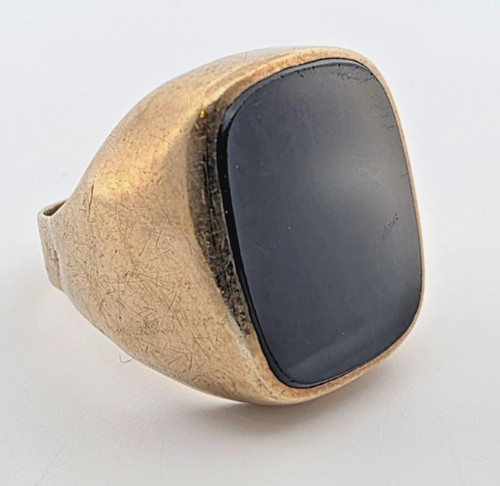 Vintage gold onyx - gold, signet