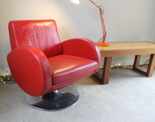 Red Leather Swivel Recliner