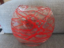 Red Abstract Oval Concave