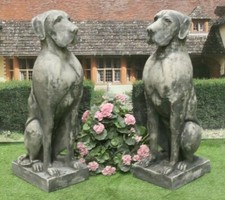PAIR OF GREAT DANE DOG STATUES