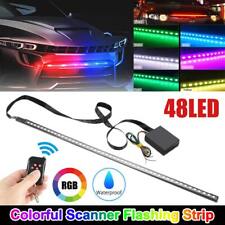 22" 48LED RGB Car Scanner Knight Rider Strobe Flash Light Bar w/ Wireless Remote
