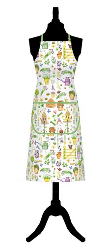 Herb garden cotton apron - herb,