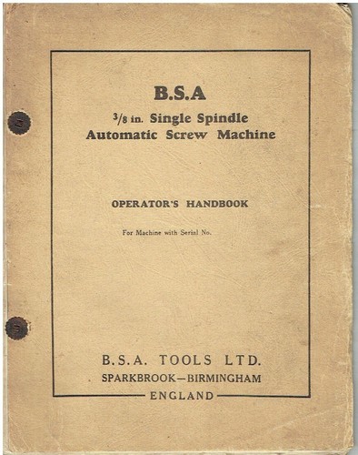 Bsa 375 single spindle - bsa,