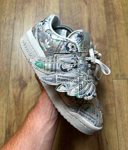Adidas grey white - money, print