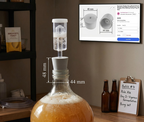Demijohn rubber bung bored - demijohn,