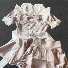 Liz Lisa dusty pink lace bow blouse & shorts set with a detachable bow 