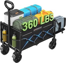 90L Festival Trolley Folding wagon with 360 LBS Max Load & Expandable Storage