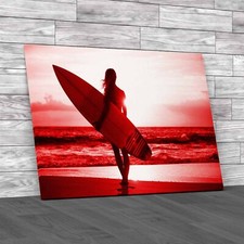 Surfer Girl Silhouette At