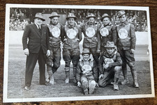 POLISH  TOURISTS  1956  WITH  JONNIE  HOSKINS   WRIGHT  WOOD  SPEEDWAY  PHOTO