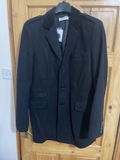 Topman Mens Medium Black Long Overcoat Coat NEW