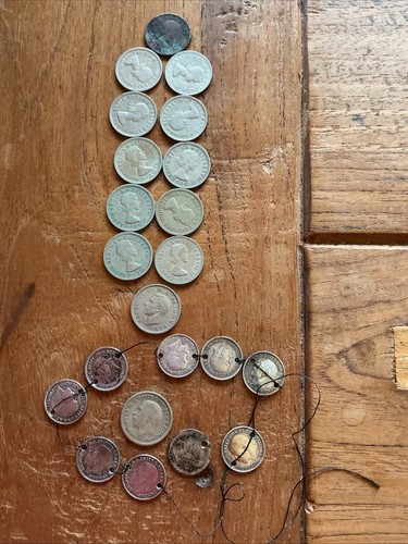 British coins sixpence pieces - british, coins.