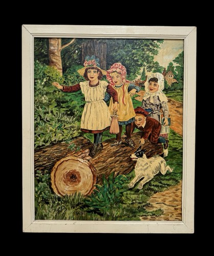 Vintage antique framed oil - vintage,