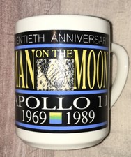 NASA Man on the Moon Mug, Apollo 11 20th Anniversary, Color Changing Boot Print