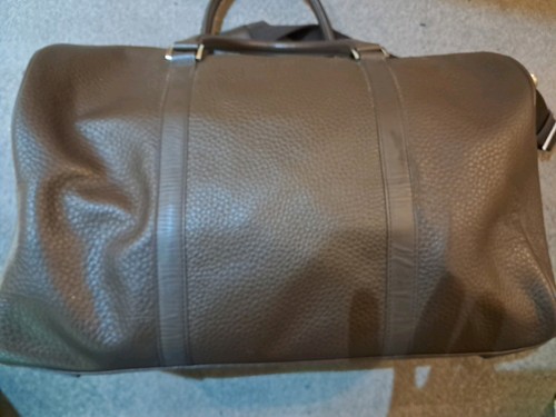 Dark brown leather holdall - dark,