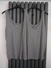 New ex chain store Grey Marl The straight vest top tops X2 size 14 longuewear 