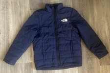 Navy North Face Puffer Coat Zip Up Size M Boys Great Condition