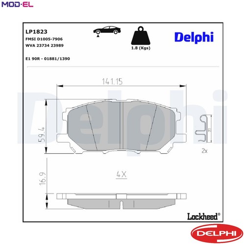 Brake pad set disc - set,