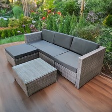 Rattan garden furniture set - garden,