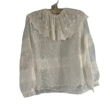 Zara beautiful ivory lace top - ivory,