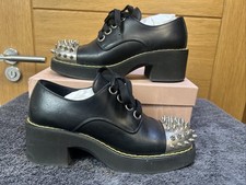 MIU MIU by PRADA PLATFORM SHOES 5E318D BLACK SPIKES EU 39 UK 6 - GREAT CONDITION