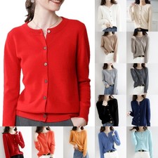 Womens Cardigan Soft Long Sleeve Spring Autumn Ladies Knitted Top Size 6-18 Gift