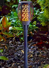Smart Garden Compact Flaming Torches 50cm Set of 2 Cool Flame Solar Powered New