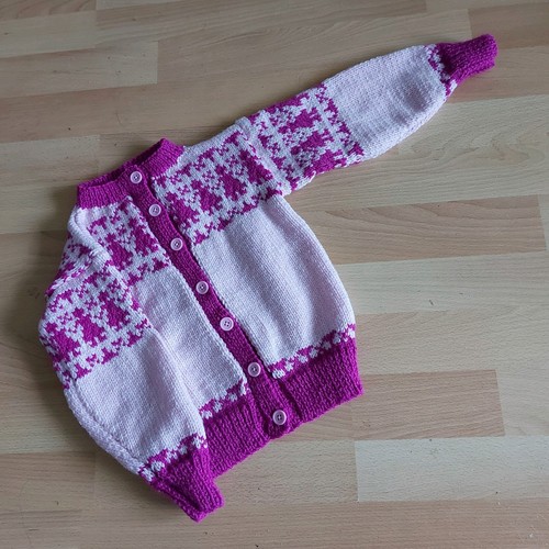 Handknit cardigan pale pink - handknit,