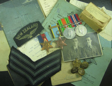 WW2 MEDALS PAPERWORK & LOGBOOK GROUP 75 (NEW ZEALAND) SQUADRON WOUNDED