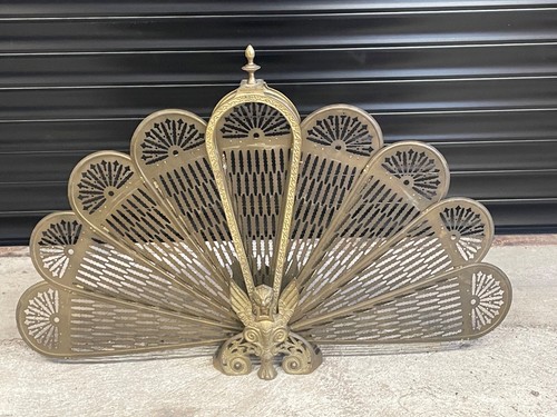 Vintage brass peacock fantail - peacock,