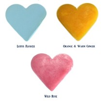 Heart Shaped Guest Soaps in Organza Bags - Packs of 3, 6, 9 - 3 fragrances