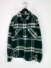 Zara Green & White Plaid Flannel Oversized Double Pocketed Jacket Size UK S