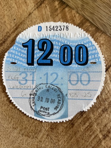 Old tax disc december 2000 - tax,