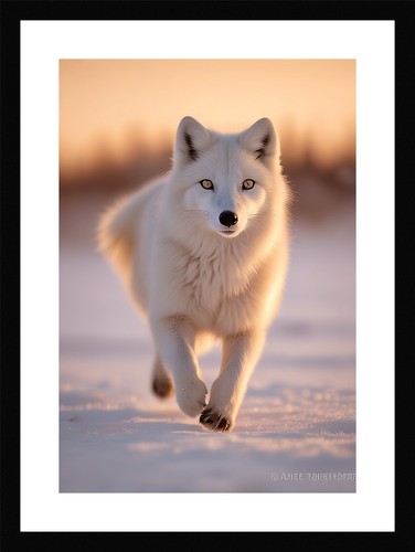 Bold arctic fox framed wall - bold,