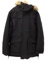 SPIRIT OF KALEVALA WINTER TRAILS Men's UK 2XL Black Hooded Winter Coat Pre Loved