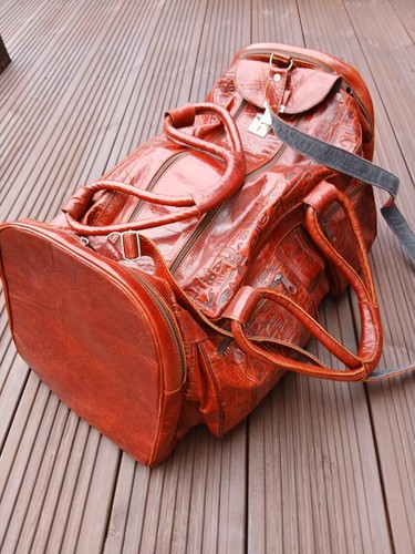 Vintage leather holdall bag - leather,