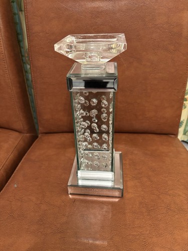 Glass tall candle - , holder